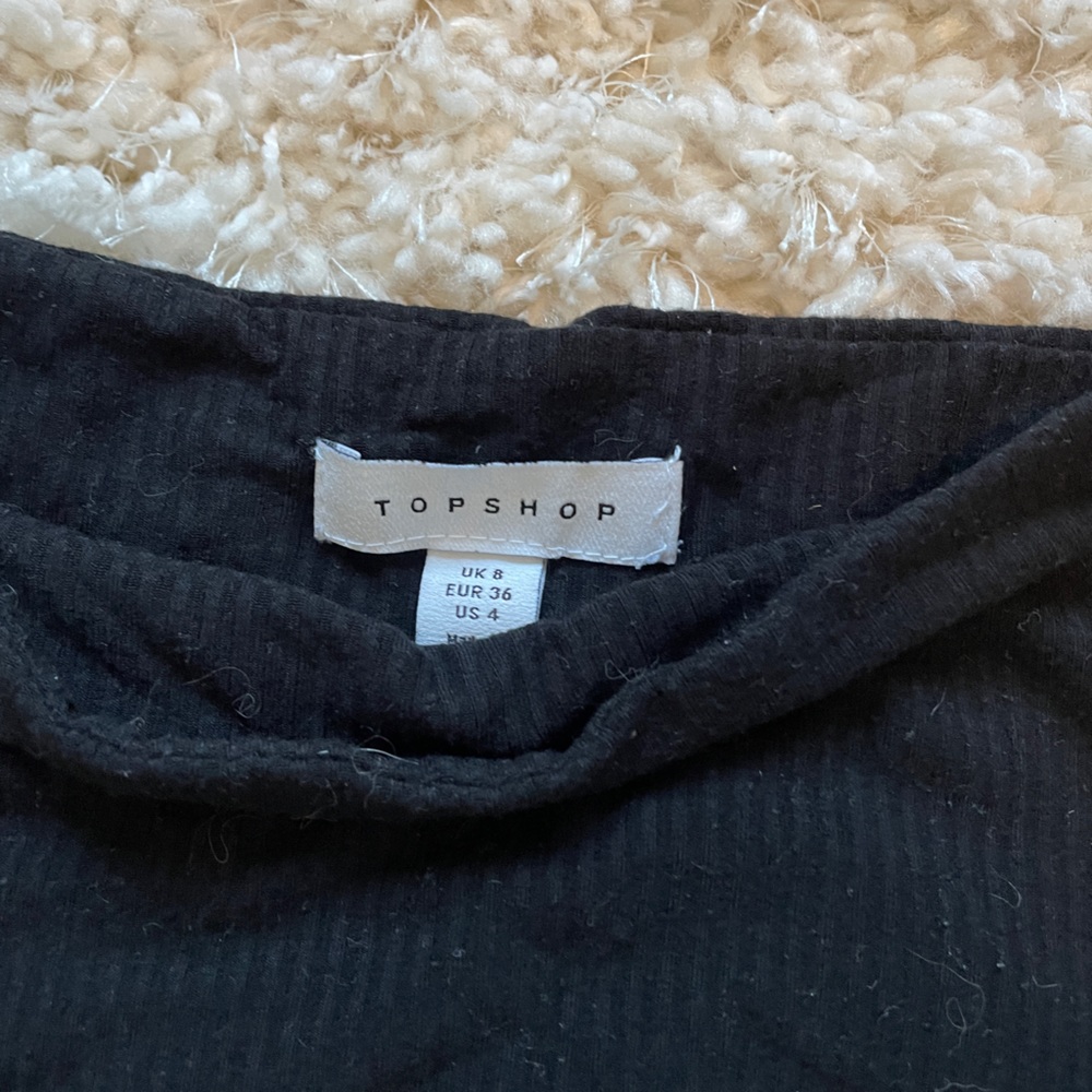 Soft Black Bandeau Crop Top - Topshop
